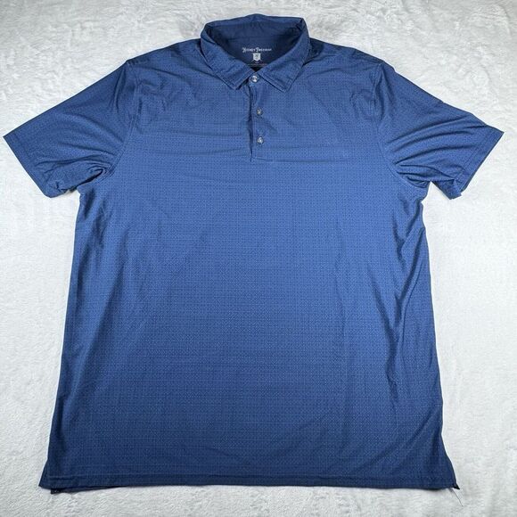 Hickey Freeman Other - Hickey Freeman Polo Shirt Men XL Blue Golf Geometric All Over Print‎ Performance